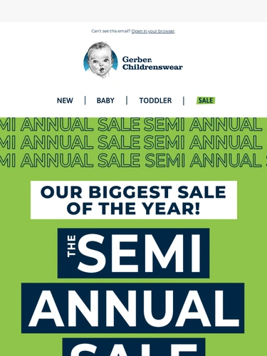 Gerber Childrenswear Sale Announcement