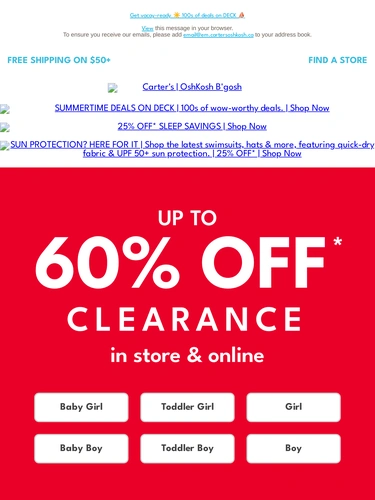 Carter's OshKosh Sale Announcement