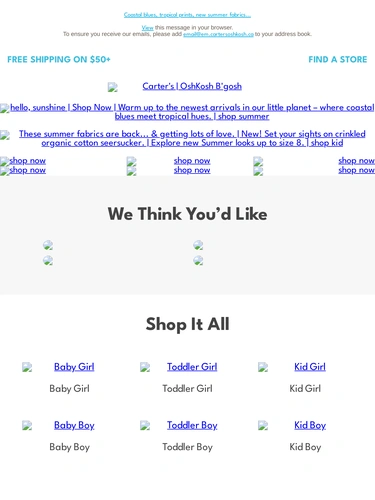 Carter's OshKosh Sale Announcement