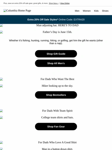 Columbia Sportswear Sale Announcement