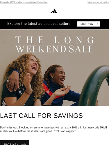 Adidas Sale Announcement