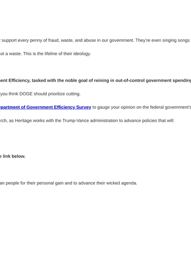 Heritage Foundation Customer Feedback
