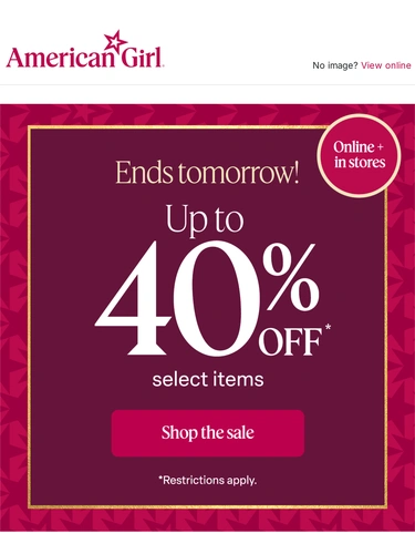 American Girl Sale Announcement