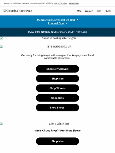 Columbia Sportswear Sale Announcement