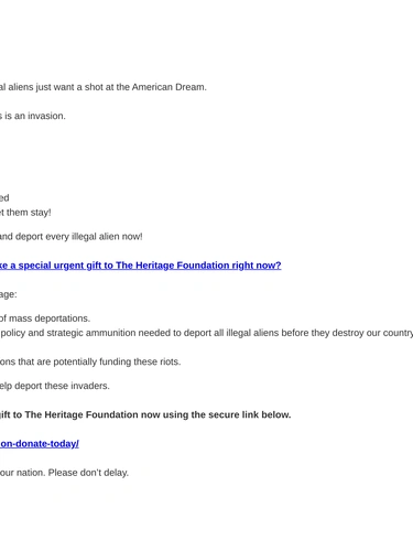 Heritage Foundation Newsletter
