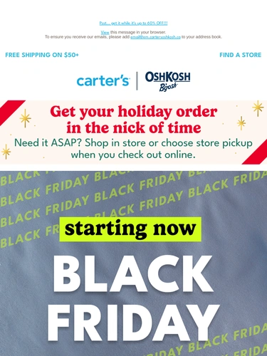 Carter's OshKosh Sale Announcement