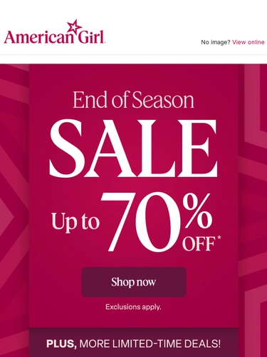 American Girl Sale Announcement
