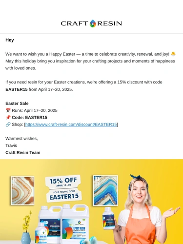 Craft Resin Sale Announcement