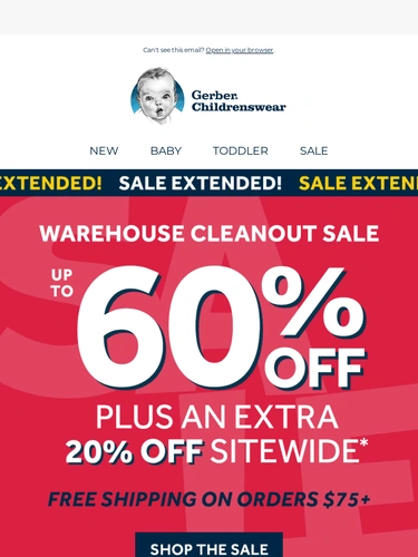 Gerber Childrenswear Sale Announcement