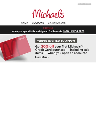 Michaels Sale Announcement