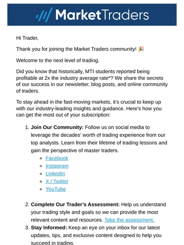 Market Traders Welcome Series
