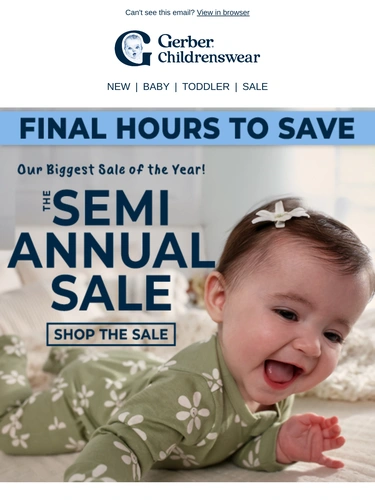 Gerber Childrenswear Sale Announcement