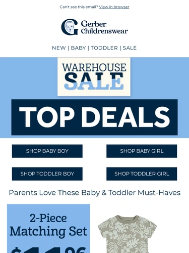 Gerber Childrenswear Sale Announcement