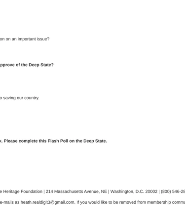Heritage Foundation Customer Feedback
