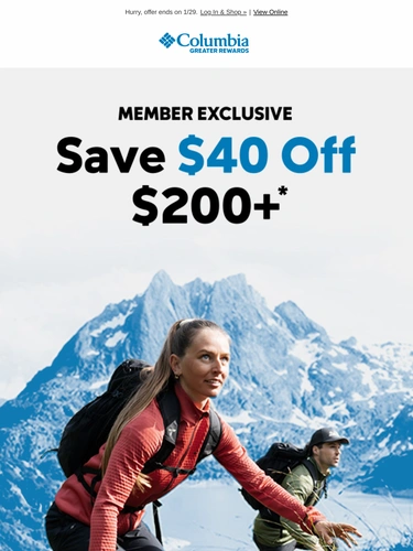 Columbia Sportswear Sale Announcement