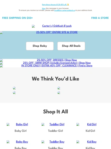 Carter's OshKosh Sale Announcement