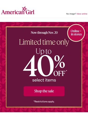 American Girl Sale Announcement