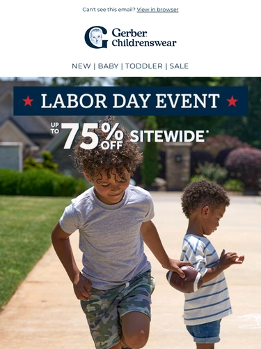 Gerber Childrenswear Sale Announcement