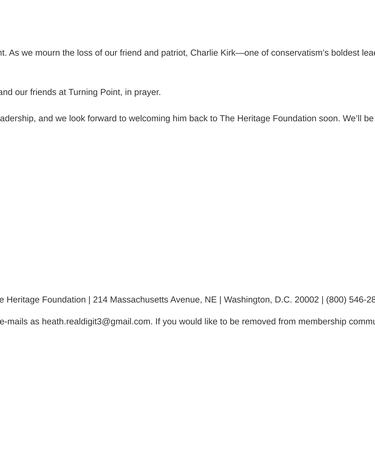 Heritage Foundation Event Invitation