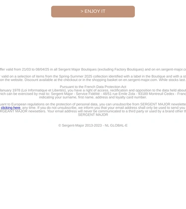 Sergent Major Sale Announcement