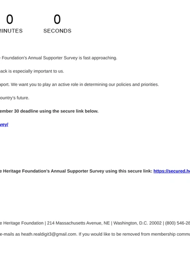 Heritage Foundation Customer Feedback
