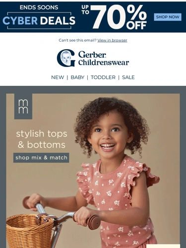 Gerber Childrenswear Sale Announcement