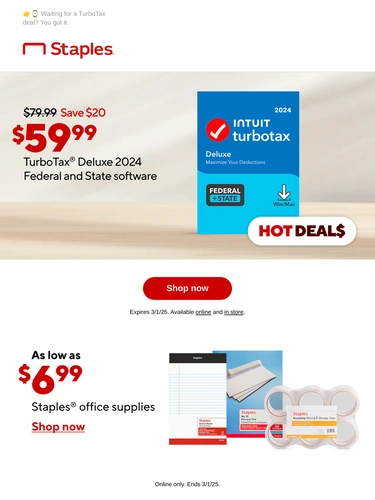 Staples Sale Announcement