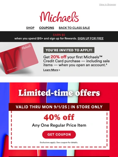Michaels Sale Announcement