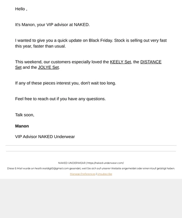 Naked Underwear Newsletter