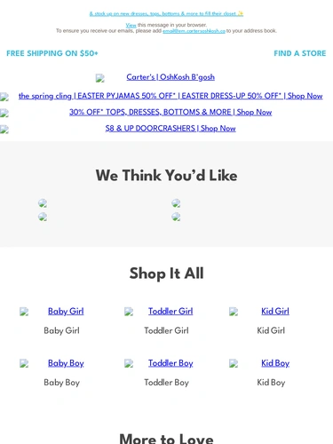 Carter's OshKosh Sale Announcement