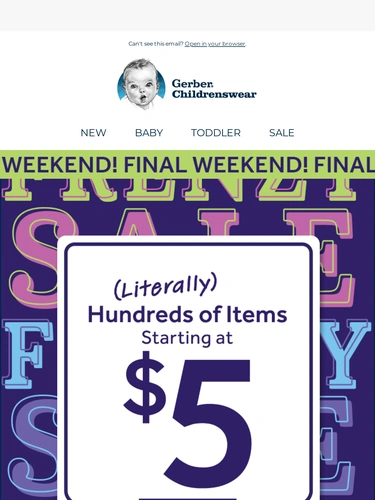 Gerber Childrenswear Sale Announcement