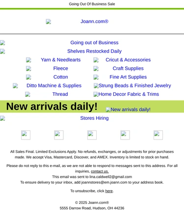 Joann Sale Announcement