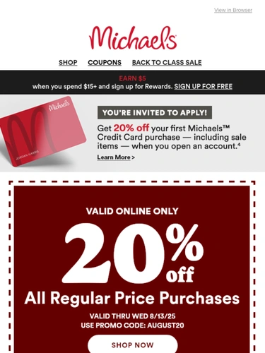 Michaels Sale Announcement