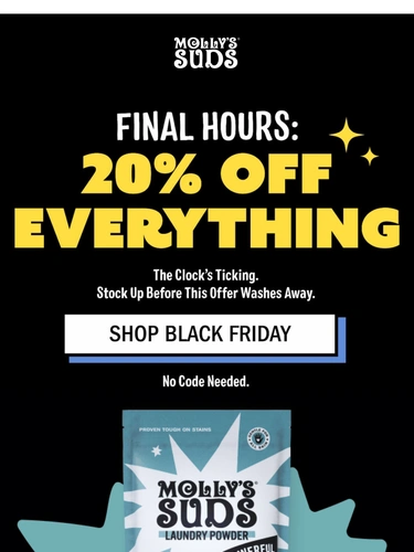 Molly's Suds Sale Announcement