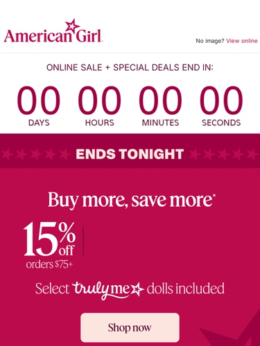 American Girl Sale Announcement