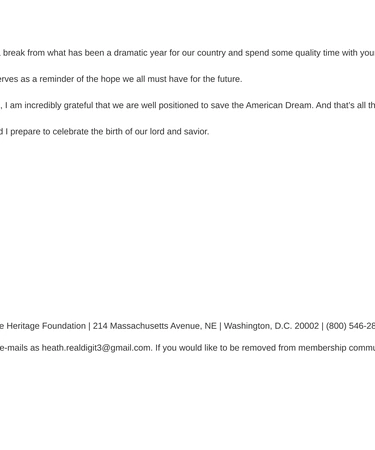 Heritage Foundation Holiday Campaign