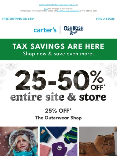 Carter's OshKosh Sale Announcement