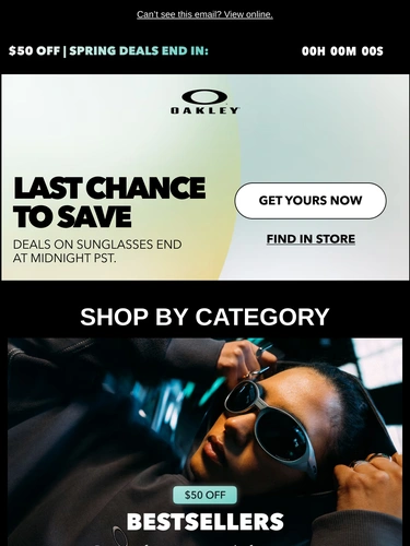 Oakley Sale Announcement