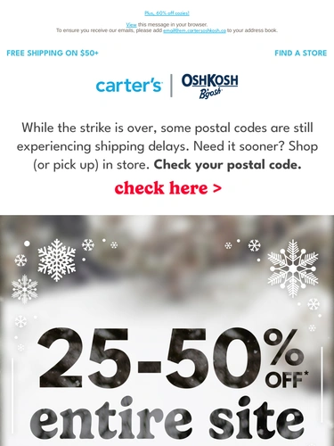 Carter's OshKosh Sale Announcement