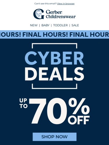 Gerber Childrenswear Sale Announcement