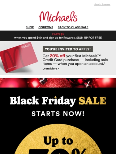 Michaels Sale Announcement