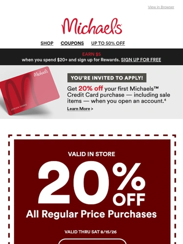 Michaels Sale Announcement
