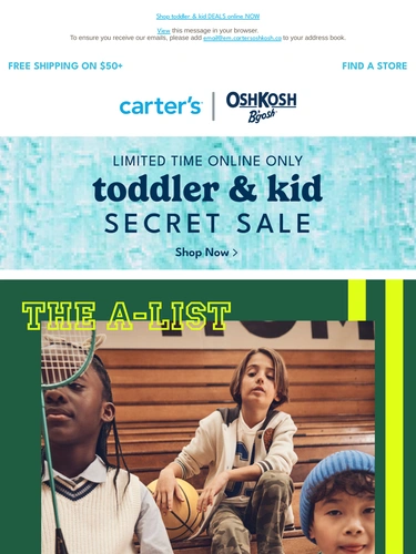 Carter's OshKosh Sale Announcement