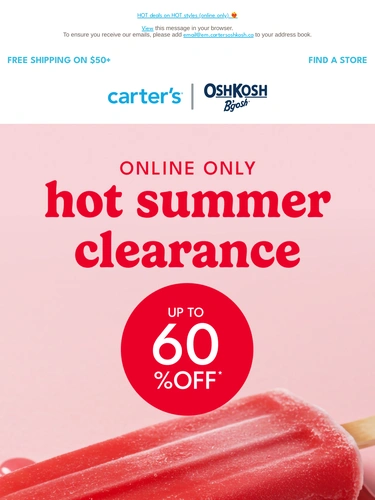 Carter's OshKosh Sale Announcement