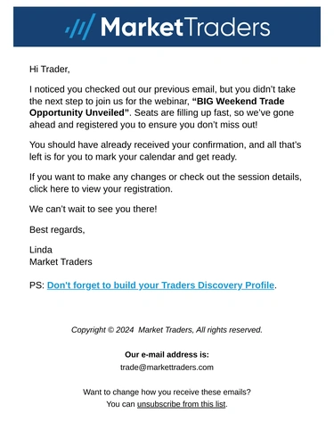 Market Traders Event Invitation