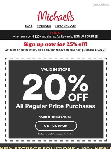 Michaels Newsletter