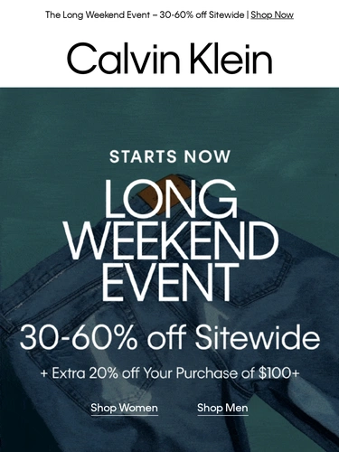 Calvin Klein Sale Announcement