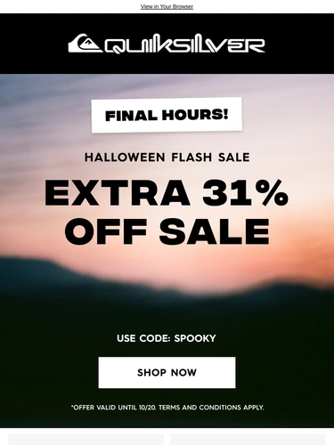 Quiksilver Sale Announcement
