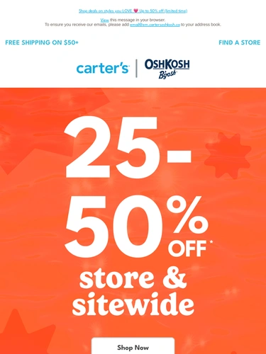 Carter's OshKosh Sale Announcement