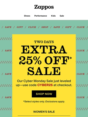 Zappos Sale Announcement